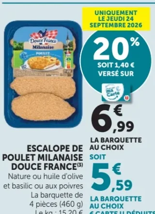 Escalope de Poulet Milanaise Douce France