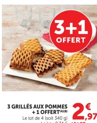 3 Grill s aux pommes + 1 offert