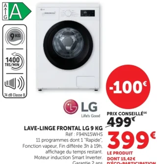 Lave-linge frontal LG F94N15WHS