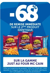 Gamme de frites Just au Four McCain