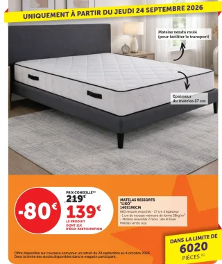 Matelas Ressorts "Liko" 140x190cm