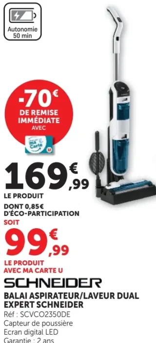 BALAI ASPIRATEUR/LAVEUR DUAL EXPERT SCHNEIDER