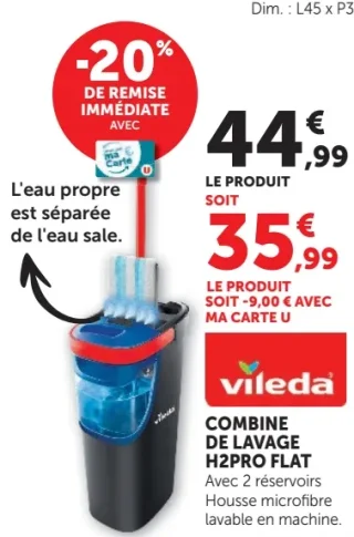 Combiné de lavage H2PRO Flat Vileda