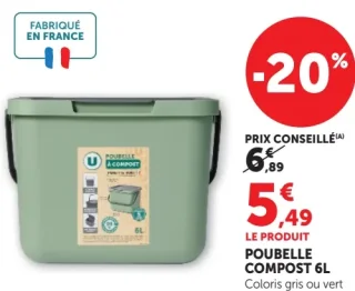 POUBELLE COMPOST 6L U