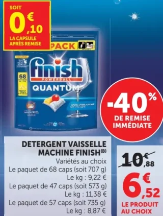 DETERGENT VAISSELLE MACHINE FINISH Variétés au choix