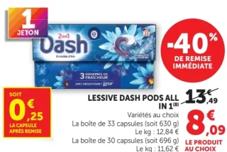 LESSIVE DASH PODS ALL IN 1 Variétés au choix