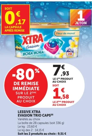 LESSIVE XTRA EVASION TRIO CAPS Variétés au choix