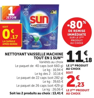 Nettoyant vaisselle machine Tout en 1 Sun