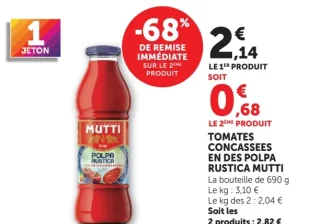 Tomates concassées en des Polpa Rustica Mutti