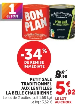 Petit salé traditionnel aux lentilles La Belle Chaurienne