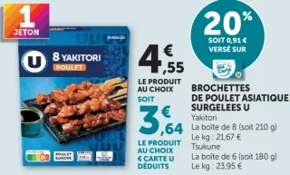 Brochettes de poulet asiatique surgelées U (Yakitori ou Tsukune)