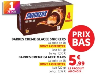 Barres crème glacée Snickers / Mars