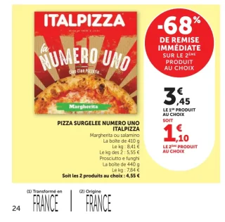 Pizza surgelée Numero Uno Italpizza