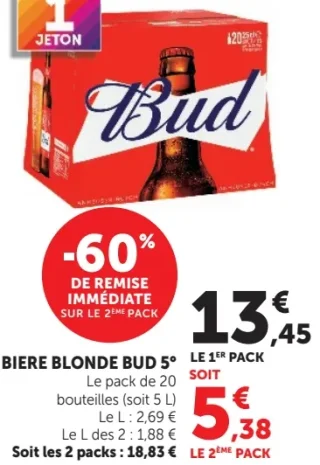 Bière blonde Bud 5°