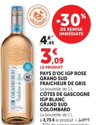 Pays d'Oc IGP Rose Grand Sud Fraicheur de Gris