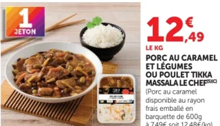 Porc au Caramel et Légumes ou Poulet Tikka Massala Le Chef