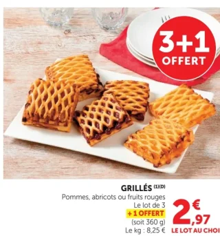 Grillés aux fruits Pommes, abricots ou fruits rouges