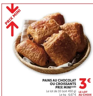 Pains au chocolat ou croissants