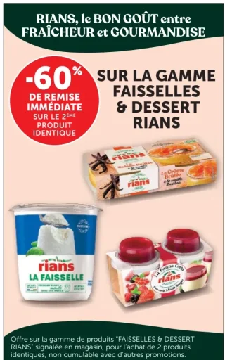 Faisselles et desserts Rians