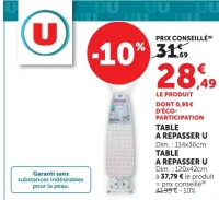 Table à repasser U