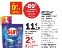 Nettoyant vaisselle machine tout en 1 Sun