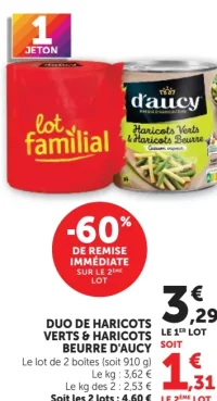 Duo de haricots verts & haricots beurre D'Aucy