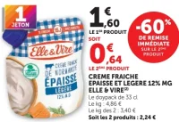 Crème Fraîche Épaisse et Légère 12% MG Elle & Vire