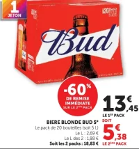 Bière blonde Bud 5°