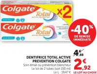 Dentifrice Total Active Prevention Colgate