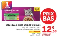 Repas pour chat adulte Whiskas tasty mix ou variety pack