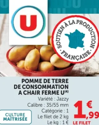 Pomme de terre de consommation à chair ferme U Jazzy