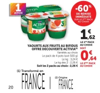 YAOURTS AUX FRUITS AU BIFIDUS OFFRE DECOUVERTE ACTIVIA