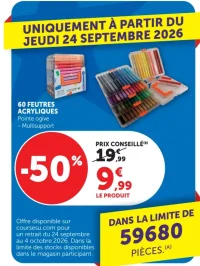 60 feutres acryliques pointe ogive - Multisupport