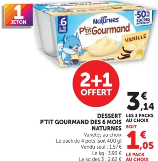 Dessert P'tit Gourmand Des 6 Mois Naturnes Vanille