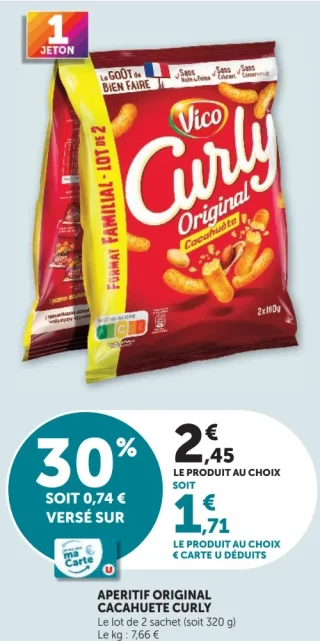 Aperitif Original Cacahuète Curly Vico
