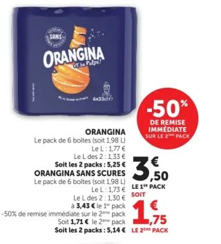 ORANGINA / ORANGINA SANS SUCRES