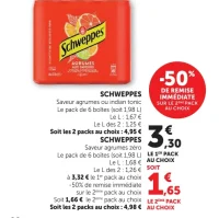 Schweppes Agrumes ou indian tonic / zero
