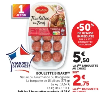 Boulettes au Boeuf Bigard (Nature ou Gourmande ou Bolognaise)