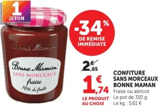 Confiture sans morceaux Bonne Maman Fraise