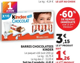 Kinder Chocolat Barres chocolatées
