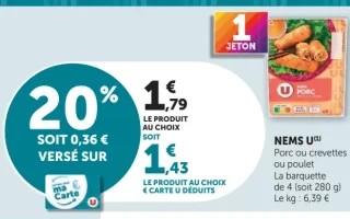Nems U (Porc, crevettes ou poulet)