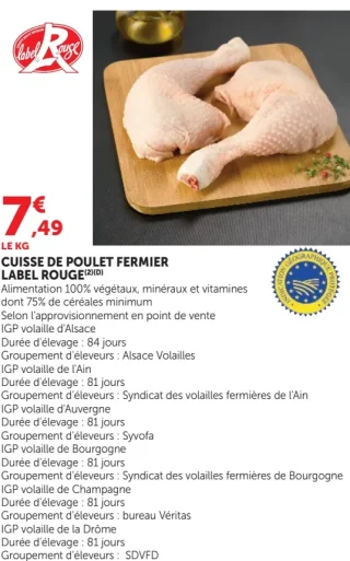 Cuisse de poulet fermier Label Rouge