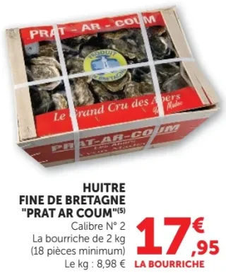 Huitre fine de Bretagne Prat-Ar-Coum