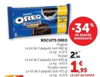 Biscuits Oreo Original ou Pocket ou Double crème