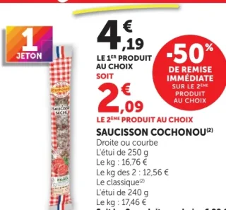 Saucisson Cochonou Droite ou courbe