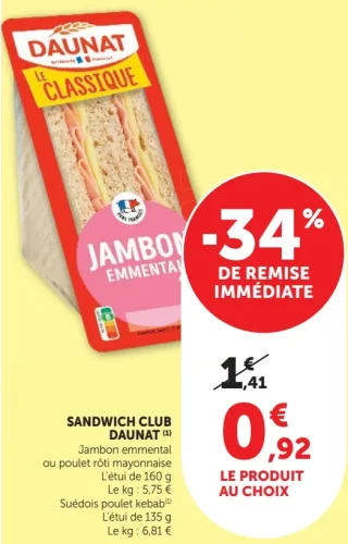 Sandwich Club Daunat Le Classique