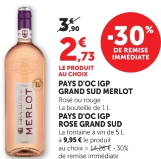 Pays d'Oc IGP Grand Sud Merlot / Pays d'Oc IGP Rose Grand Sud