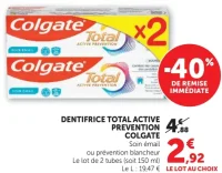 Dentifrice Colgate Total Active Prevention