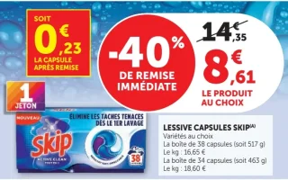Lessive capsules Skip Active Clean