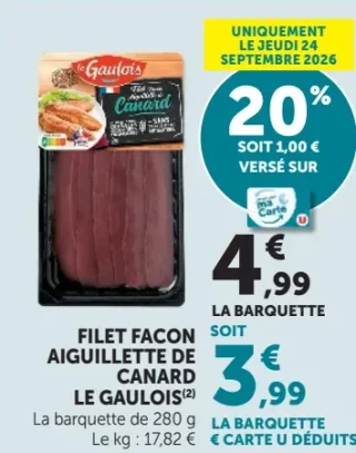 Filet façon aiguillette de canard Le Gaulois